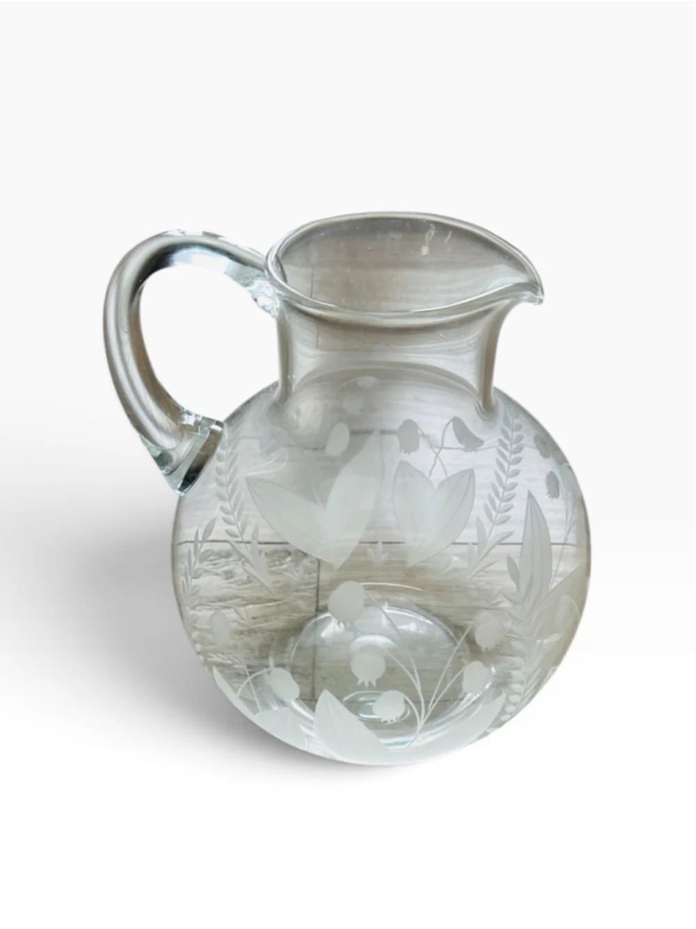 Tiffany & Co Lily of the Valley - 90oz Crystal Pitcher, 8 1/2”